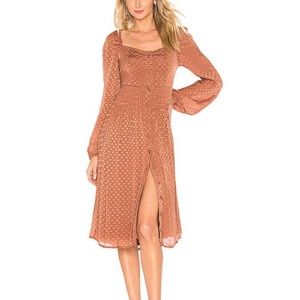 Tularosa Jodie Printed Button Front Copper Dress